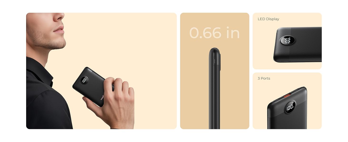 weefancy power bank is very slim