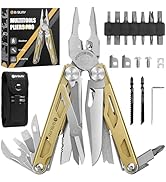 BIBURY Multitool Pliers, 31-in-1 Stainless Steel Multi Tool with Replaceable Wire Cutters and Saw...