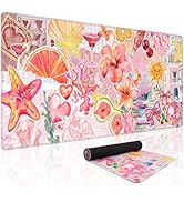 Baziabbo Flower Desk Mat,XXL Extended Large Mouse Pad,Gaming Mousepad with Stitched Edge,Non-Slip...