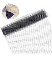 BENECREAT 2.18 Yards Birdcage Veil Netting Fabric, 17inch Wide Organza Tulle Fabric Net Mesh Blac...