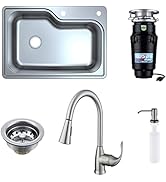 Waste Maid All-In-One Single Bowl Brushed Stainless Steel Kitchen Sink with Pull-Down Faucet, and...