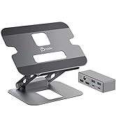 j5create Laptop Stand with USB C Dual HDMI Display Hub - 2 USB A 5Gbps, PD 100W with USB-C 5Gbps,...
