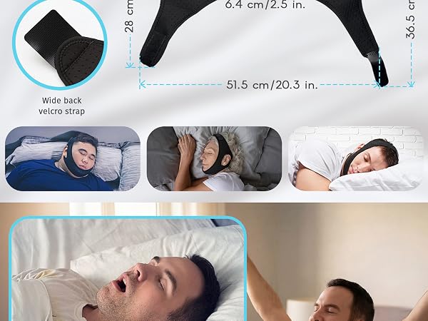 chin strap sleeping users anti snoring sleep snore straps adjustable jaw night time overnight keep