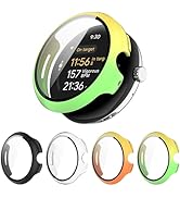 Eiavike 4 Pack Hard PC Screen Protector Case Compatible with Google Pixel Watch 3 45mm, with 9H T...