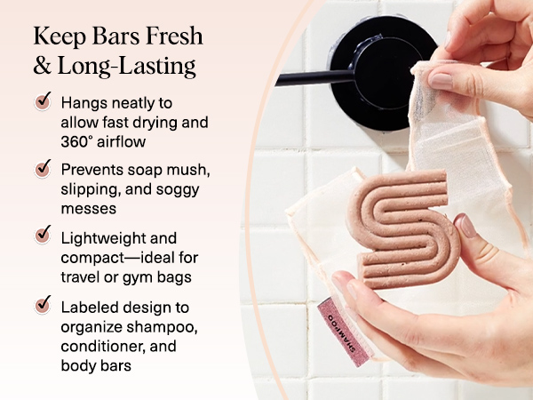 Kitsch Bar Soap Saver Bag 2pc Set - Blush &amp;amp; Terracotta
