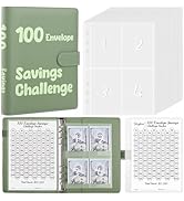 SKYDUE 100 Envelopes Money Saving Challenge Binder, Savings Challenges Book with Cash Envelopes, ...