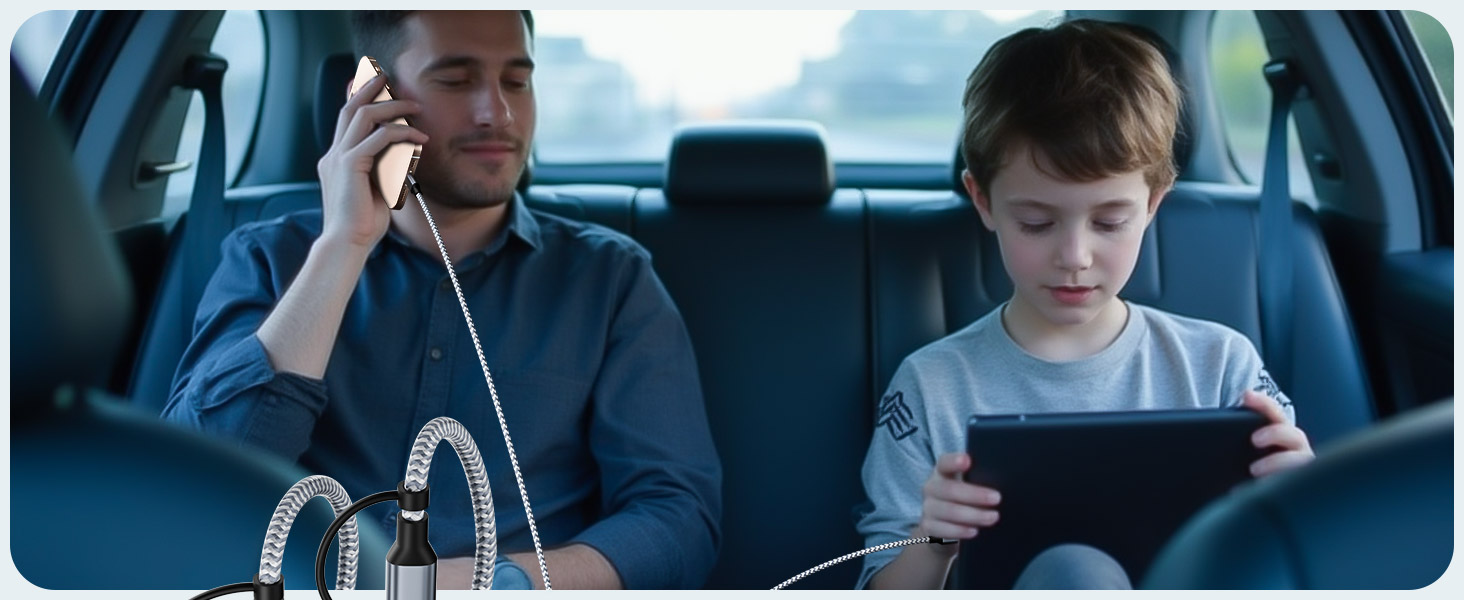 Travel Essentials 3 in 2 Charging Cable 2Pack 5FT