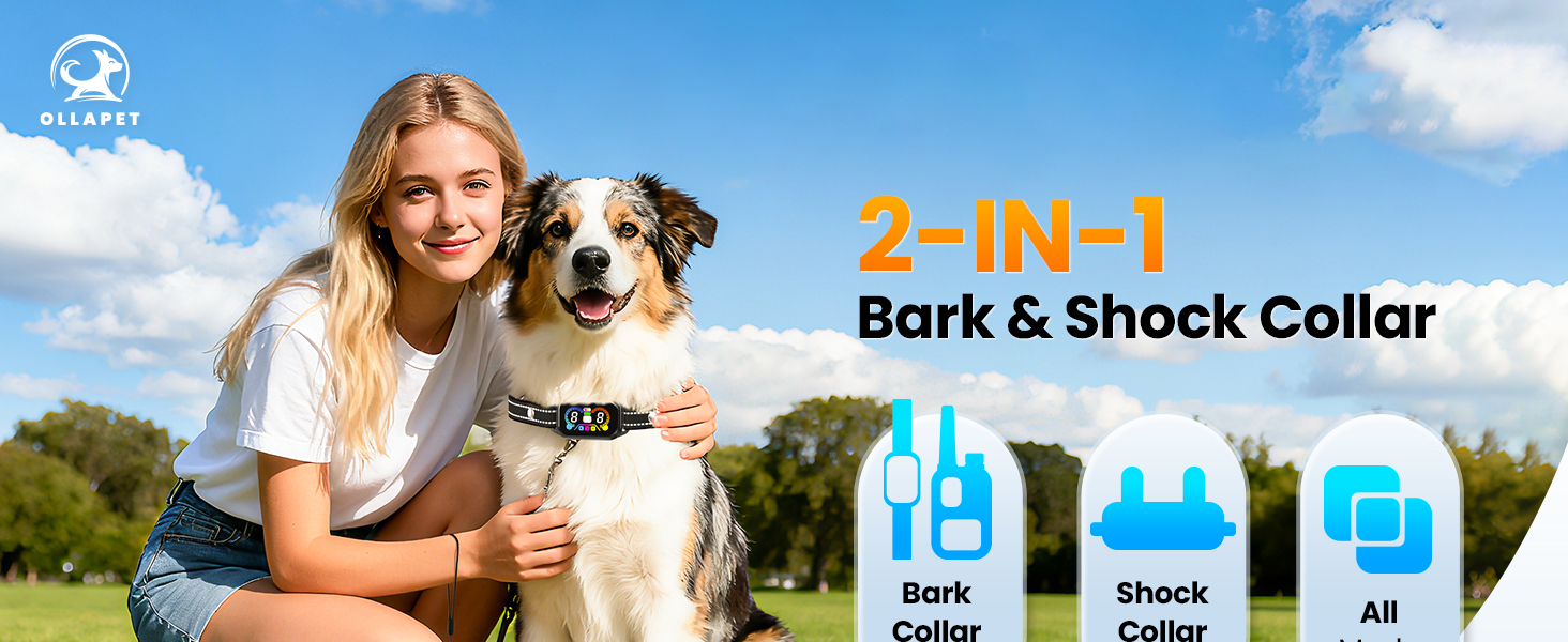2 in 1 Dog Shock &amp;amp;amp;amp; Bark Collar