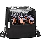 Makeup Brush Bag, Makeup Brush Holder Travel Stand-up Makeup Cup Large Makeup Brush Organizer Cas...