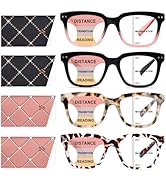 CHOFILORD Progressive Multifocus Reading Glasses for Women Men Blue Light Blocking Spring Hinge S...