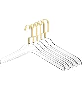 Quality Clear Acrylic Lucite Coat Suit Hangers, Stylish Clothes Hanger with Silver Hook - Coat Ha...