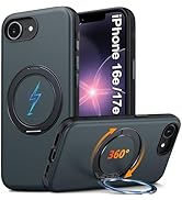 Oterkin for iPhone 17e Case &amp; iPhone 16e Case with 360°Spin Magnetic Stand [Color Blocking][Fit f...