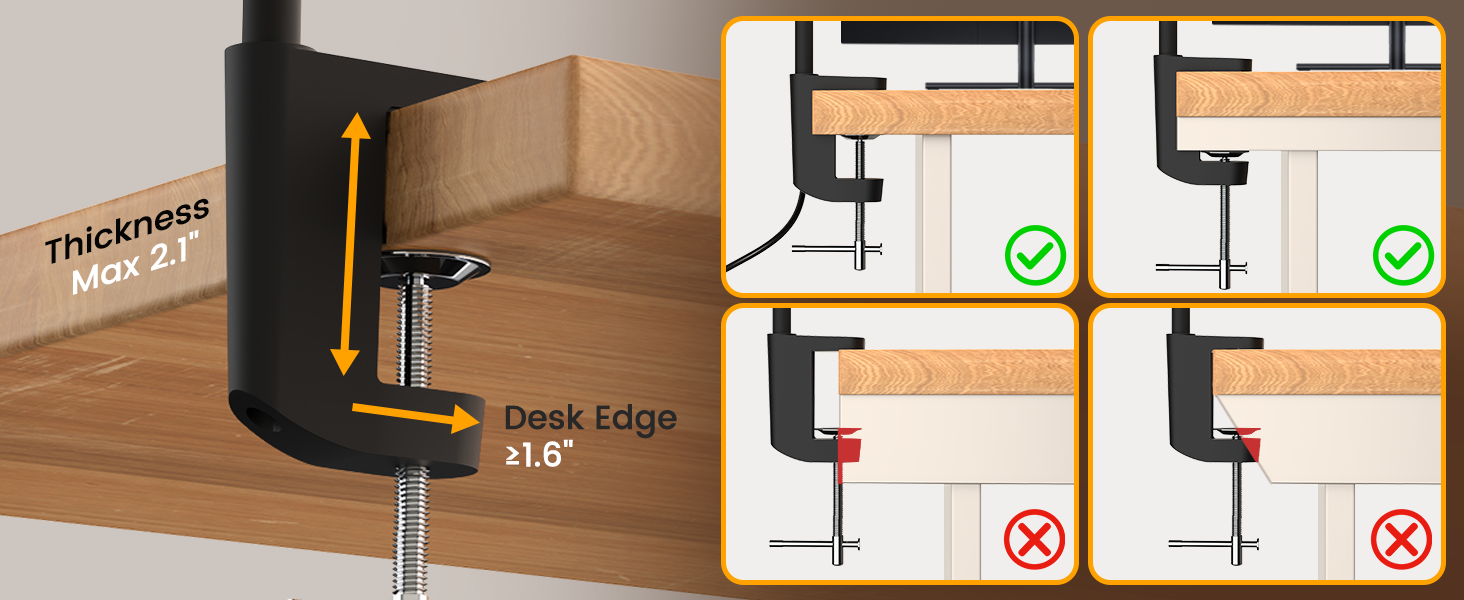LED Desk Lamp for Home Office with Clamp