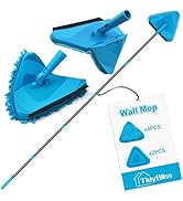 TidyBliss Wall Mop Cleaner with Long Handle 80”, Ceiling Duster Scrubber with 360° Swivel Collaps...