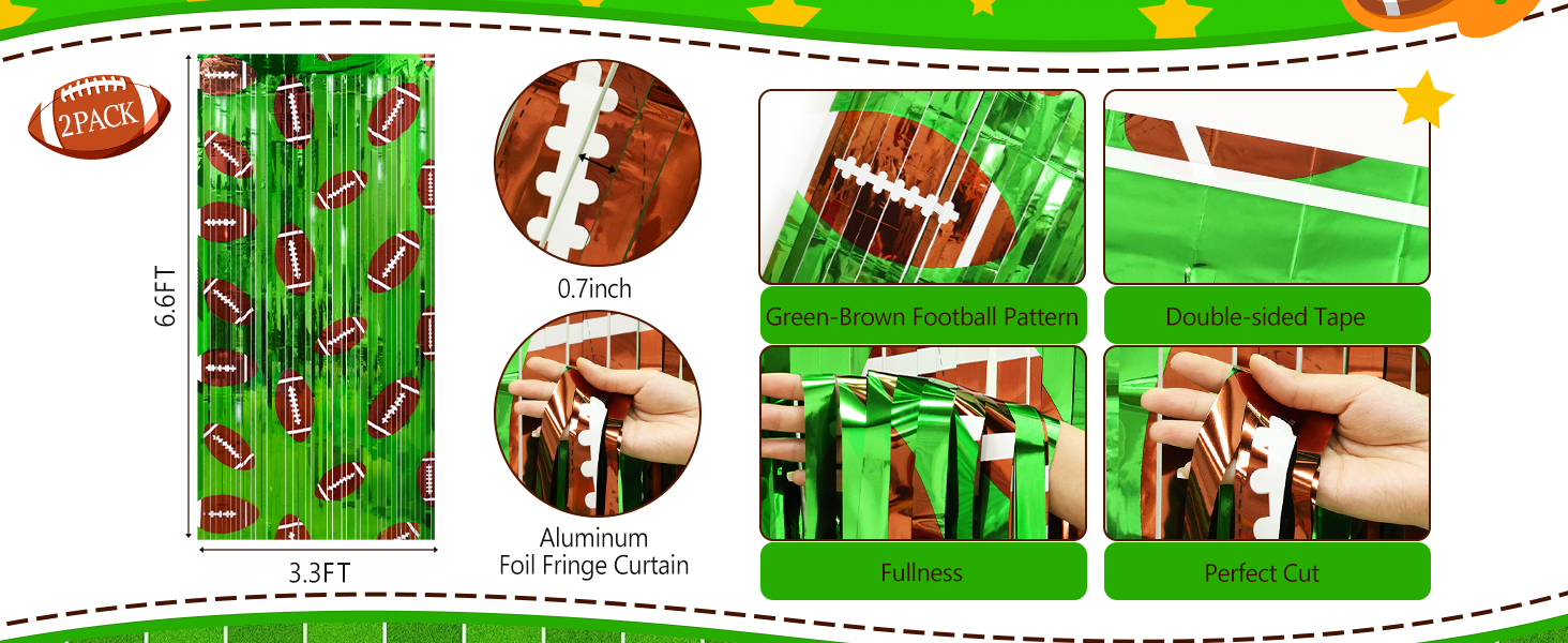 foil curtain backdrop green party decorations football party supplies