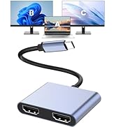 G GOPALA USB C to Dual HDMI Adapter 4K@60Hz, Multiport Adapter with 2 HDMI, USB3.0, PD 100W, USB ...