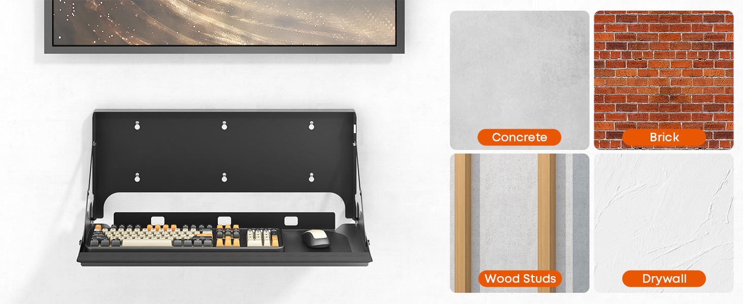 flip down keyboard wall mount