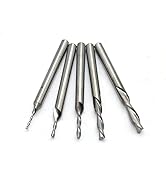 TEMO 5 pc Carbide Downcut Inlay Router Bits Set: 1/8 Inch, 3/32 Inch, 1/16 Inch, 3/64 Inch, and 1...