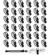 36-Pack Silicone Cable Ties, Reusable Cord Organizer Straps With 2 Binding Methos, Durable &amp; Stre...