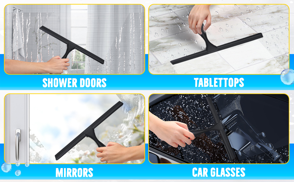 adhesive shower hooks bathroom cleaning tools glass door cleaner squeegee accessories