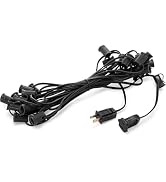 Xingzd 25Ft Christmas Light String Set, C7 Outdoor String Light Stringer, E12 Sockets 12" Spacing...