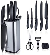 RAXCO Knife Set,10-in-1 knife sets for kitchen with block,kitchen knife set with Small Knife Bloc...
