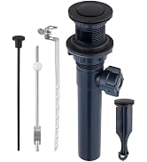 Bathroom Sink Drain with Lift Rod, Pop Up Sink Drain with Overflow, Oil Rubbed Bronze Drain Stopp...