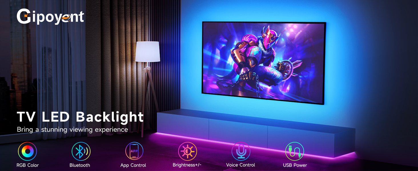 gipoyent tv led lights