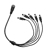 GGIPOWY DC Power Splitter Cable 5.5x2.1mm 3-Pack, 1 to 5 Way 18AWG 12V/24V 10A High Current Compa...