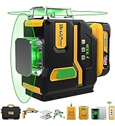 DEGLASERS Laser Level, 3x360° Self Leveling Green Cross Line Laser Level Tool for Construction an...