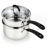 Cook N Home 02655 Professional Double Boiler Saucepan 2-Quart, 18-10 Stainless Steel Steam Meltin...