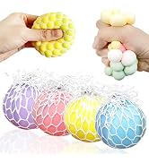 Stress Balls for Kids Fidget Toys Adults Mesh Grape Stress Ball (4Pack) Squishy Toys Fidget Squis...