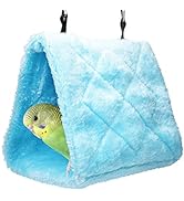 Cdycam Plush Pet Bird Hut Nest Hammock Hanging Cage Warm Nest Happy Snuggle Cave Tent