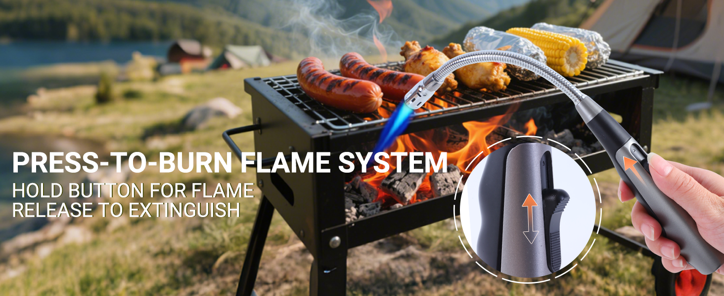 PRESS-TO-BURN FLAME SYSTEM