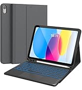 CHESONA Touchpad iPad 10th Generation Case with Keyboard (10.9", 2022), 7 Color Backlight, Multi-...