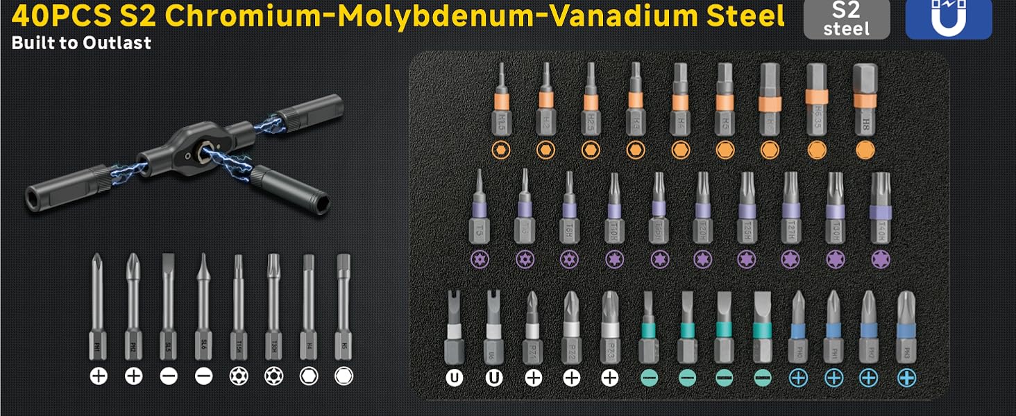 42-in-1 Mini Magnetic Ratchet Screwdriver Set - Professional Precision Tool Kit