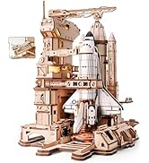 ROKR 3D Puzzles for Adults Space Shuttle, Interactive DIY Building Model with Lighting, Airplane ...