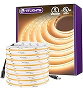 HitLights COB LED Strip Lights Warm White,16.4ft Premium High Density Tape Light 2700K, 24V DC, 2...
