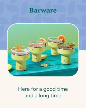 Image of reduce cocktail tumblers with text reading barware.