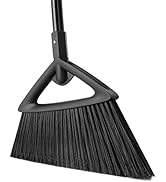 Eyliden Heavy Duty Broom, Commercial Angle Broom with Long Handle, Rough Surface Outdoor Broom fo...