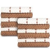 GOLD TEXTILES Kitchen Towels 12 Pack Premium 100% Cotton Dish Towels for Kitchen (15 x 25 Inches)...