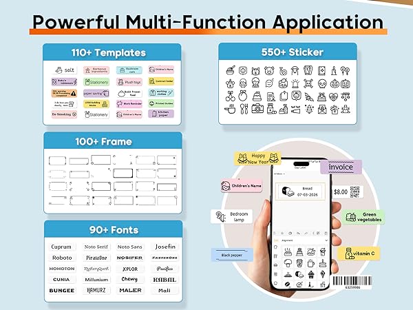 Wireless Small Label Makers with Versatile App for School Home Office Organization