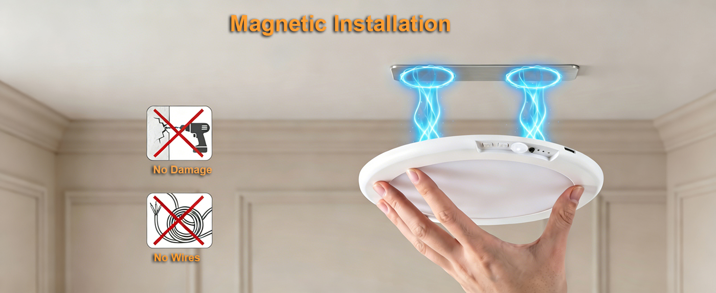Magnetically Mounted Ceiling Light