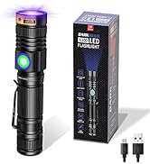 DARKBEAM UV 365nm Flashlight Blacklight Rechargeable USB, Wood's lamp Handheld Ultraviolet Black ...