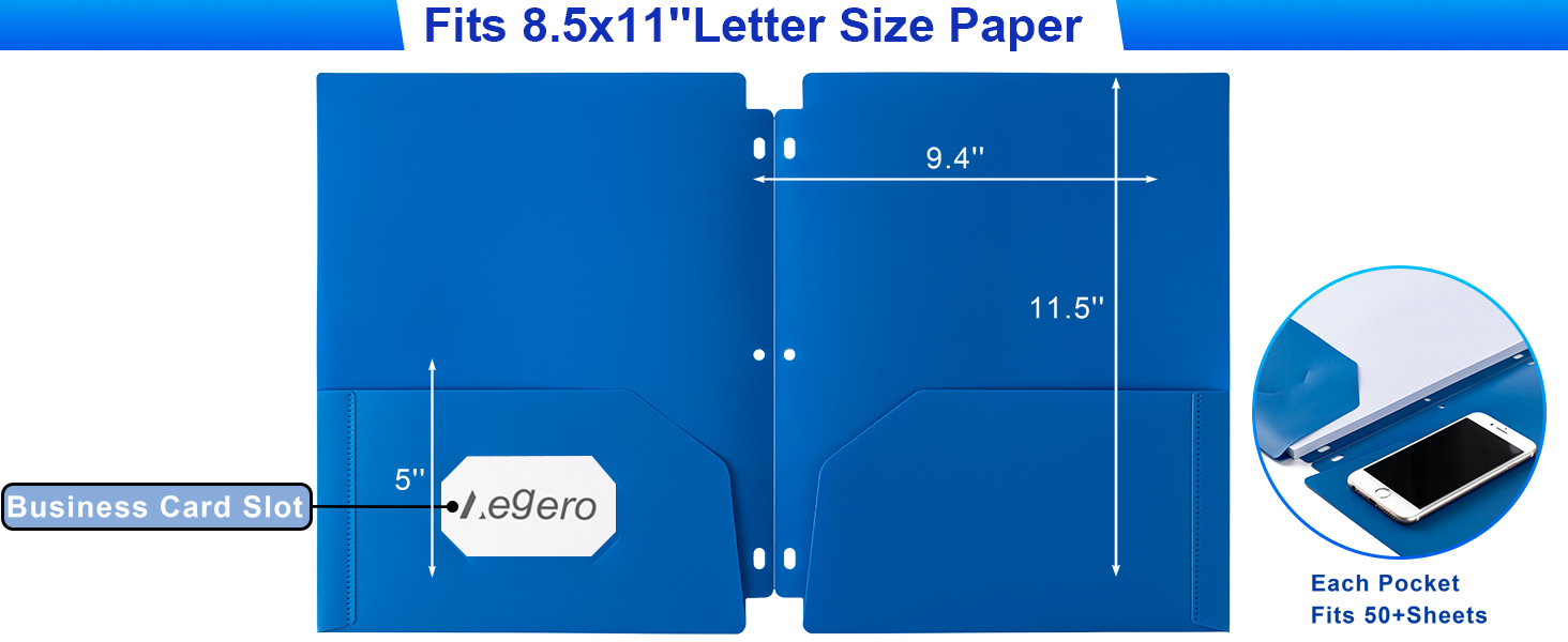 Heavy Duty Plastic 3 Hole Punch Pocket Folders