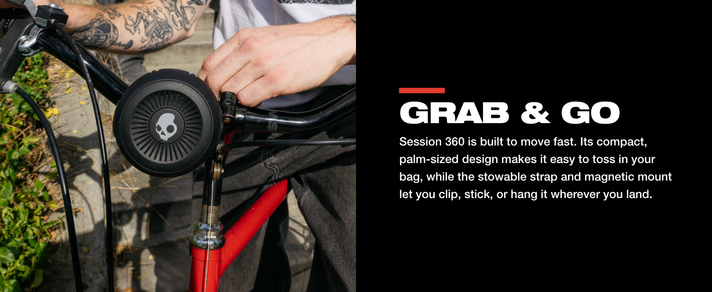 Session 360 magnetized to bike handles