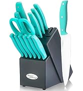 Marco Almond KYA24B Kitchen Knife Set,14 Piece Stainless Steel Knives Set for Kitchen with Block...