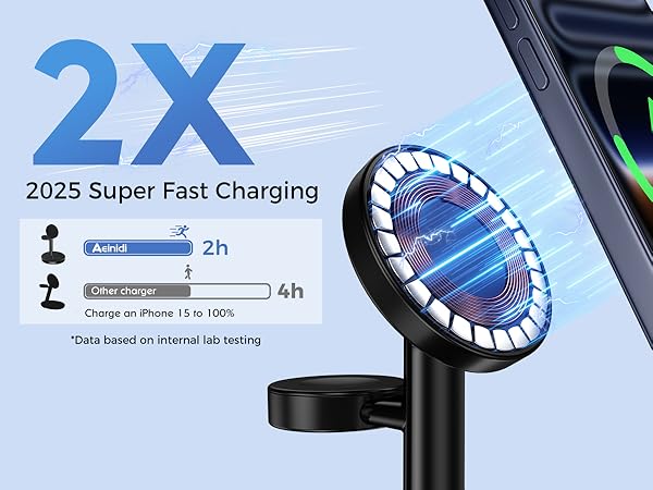 magsafe charger stand wireless iphone 17 16 15 14 13 12 3 in 1 charging station apple watch airpods