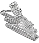 Tosnail 50 Pack Stainless Steel Strong Wire Metal Hangers Heavy Duty Clothes Hangers - 16.5"/42cm