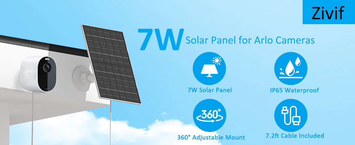 7W Solar Panel for Arlo Cameras